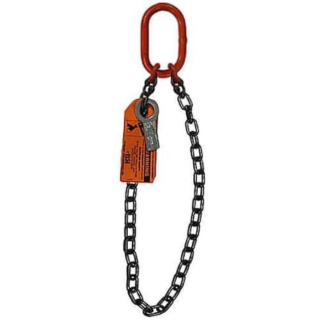 Hsi Sngl Basket Chain Slng, 3/8 in dia, 14ft L, HD Master Link, 15,200lb Lmt 10SB3/8-14